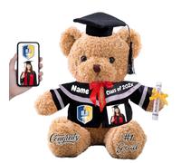 FAHOXUMR Regalos de Graduación Personalizado Oso Peluche con Nombre Foto Osito Peluche como Regalo Personalizados para él como Regalo Navidad Regalos de Graduacion para Hombres (30 cm)
