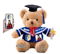 FAHOXUMR Regalos de Graduación Personalizado Oso Peluche con Nombre Foto Osito Peluche como Regalo Personalizados para él como Regalo Navidad Regalos de Graduacion para Hombres (30 cm)