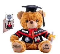 FAHOXUMR Regalos de Graduación Personalizado Oso Peluche con Nombre Foto Osito Peluche como Regalo Personalizados para él como Regalo Navidad Regalos de Graduacion para Hombres (25 cm)