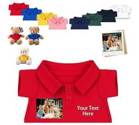 FAHOXUMR Ropa Personalizada para Ositos con Foto y Nombre, Ositos de Peluche de 20-40 cm, Ropa Personalizada para Muñecos Haz tu Propia Camisa Peluche