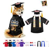FAHOXUMR Toga De Graduación Personalizada con Foto Texto Y Borla, Disfraz Ajustable A Medida para Mascotas De Todas Las Tallas Utiles para Fotografía Formal