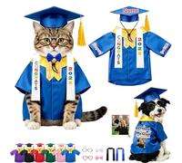 FAHOXUMR Vestimenta De Graduación Personalizada para Gato con Imagen Propia Y Borla, Ropa Regulable Adaptada para Gatos Perros Decoración En Eventos Conmemorativos