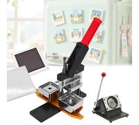 FahQuintuple Máquina para Hacer Imanes 2x2/2,5x2,5 Pulgadas Máquina para Hacer Imanes Cuadrados Kit para Hacer Imanes para Nevera con Cortador De Papel + 100 Juegos De Suministros