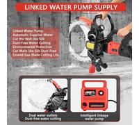 FahQuintuple Sierra Circular 9500W/12000W, Sierra Eléctrica para Hormigón De 16 Pulgadas, Sierra Circular De Mano 3000RPM, 2 Hojas De Sierra, Corte 29mm, para Cortar Mader, Ladrillos