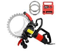 FahQuintuple Sierra De Hormigón Eléctrica Toroidal De 16 Pulgadas, Sierra De Anillo con Supresión De Polvo Alimentada por Agua, De Profundidad De Corte De 29 Cm con 2 Hojas De Sierra