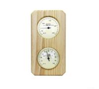Fahrenheit - Termómetro e higrómetro para sauna COMBO, diseño de madera y metal para lecturas precisas de temperatura y humedad en salas de sauna y spas domésticos, acabado amarillo, 27 x 15 x 5 cm