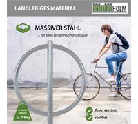 Fahrradanlehnbügel Soporte Bicicletas 5x Parker 115x76cm Acero Ø 60mm Hormigón