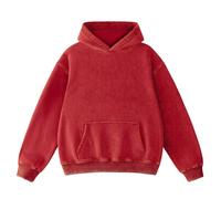 FAIABLE Sudadera con Capucha para Hombre, de Gran tamaño, de algodón, de Felpa, con Capucha, Vintage, Pesada, Ropa de Calle para Hombre, Rojo -, X-Small