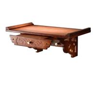 Failjierue Altar Budista bambú con Bandeja telescópica y Ganchos Dorados, Santuario oración Madera Hecho Mano para hogar(Red,50x30x20cm)