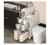 Failjierue Armario de almacenamiento delgado de 3/4 niveles con ruedas, torre vertical estrecha de 5.5 pulgadas para espacios pequeños, organizador independiente para espacios de dormitorio, cocina y