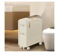 Failjierue Armario de almacenamiento delgado de 7 pulgadas con cajones transparentes y ruedas, organizador de espacio estrecho para papel higiénico, cocina y lavandería, unidad independiente que