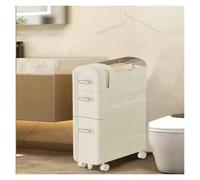 Failjierue Armario de almacenamiento delgado de 7 pulgadas con cajones transparentes y ruedas, organizador de espacio estrecho para papel higiénico, cocina y lavandería, unidad independiente que