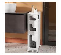 Failjierue Armario de almacenamiento estrecho de 8 pulgadas para baño, unidad organizadora delgada con cajones transparentes, asas y ruedas, carrito rodante que ahorra espacio para cocina pequeña