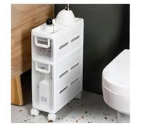 Failjierue Armario de almacenamiento estrecho de baño de 6.3 pulgadas, 2/3/4 niveles, organizador vertical delgado para papel higiénico independiente o unidad de montaje en pared para espacios