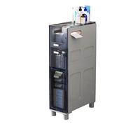 Failjierue Armario de almacenamiento estrecho para baño con cajones y ruedas, organizador vertical delgado, carrito rodante independiente para baño, dormitorio, oficina en casa (estilo 1,3 niveles)