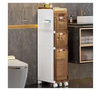 Failjierue Armario de almacenamiento estrecho para toallas de baño, organizador independiente con cajones y asas para baño pequeño, espacio de lavandería (3º piso)