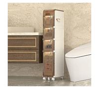 Failjierue Armario de almacenamiento estrecho para toallas de baño, organizador independiente con cajones y asas para baño pequeño, espacio de lavandería (4º piso)