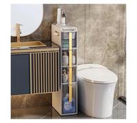 Failjierue Armario de baño esquinero Impermeable con cajones Transparentes: Organizador Estrecho para Papel higiénico, Ideal para Espacios pequeños, hogar u Oficina(4-Tiers)