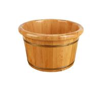 Failjierue Bañera de madera grande de 26 x 36 cm, lavabo de pedicura para spa en casa, cubo de baño para eliminación de piel muerta para baño de pies, spa, sauna, remojo (color madera)