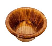 Failjierue Bañera de madera grande de 26 x 36 cm, lavabo de pedicura para spa en casa, cubo de baño para eliminación de piel muerta para baño de pies, spa, sauna y remojo (marrón)