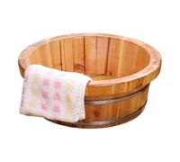 Failjierue Bañera de madera maciza para pies - Cubo de masaje de spa de 16 pulgadas de profundidad para pedicura en casa (16 x 39 cm)