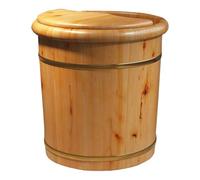 Failjierue Bañera de madera para pies con tapa, cubo de madera maciza con retención de calor, lavabo de pedicura para relajar los pies, remojar y masajear el hogar, centros de baño, spa de bricolaje