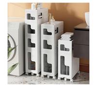 Failjierue Cajones de almacenamiento apilables delgados y estrechos para baño, unidad de almacenamiento para baño, sala de estar y dormitorio, organizador multiusos (4 niveles)