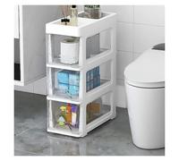 Failjierue Cajones de almacenamiento apilables para baño, gabinete estrecho y delgado de 18 cm con cajones y ruedas transparentes, organizador vertical independiente de papel higiénico (estilo 2,3