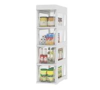 Failjierue Cajones de almacenamiento apilables para baño, gabinete estrecho y delgado de 18 cm con cajones transparentes y ruedas, organizador vertical independiente de papel higiénico (estilo 2,4