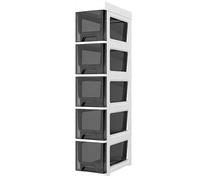 Failjierue Cajones de almacenamiento apilables para baño, gabinete estrecho y delgado de 18 cm con cajones y ruedas transparentes, organizador vertical independiente de papel higiénico (estilo 1,5