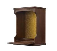 Failjierue Estante Altar Madera, Mesa Santuario Montada Pared para Hogar con Bandeja Extraíble Oculta para Pooja(Style 2,27.2x23.6x13.8in)