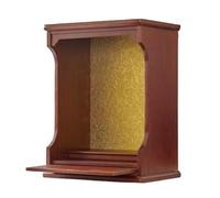 Failjierue Estante Altar Madera, Mesa Santuario Montada Pared para Hogar con Bandeja Extraíble Oculta para Pooja(Style 1,16.7x11.4x10.4in)
