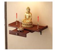 Failjierue Estante Flotante Mesa Altar Santuario con partición retráctil, gabinete Almacenamiento meditación, Muebles Esquina oración Espiritual para decoración Puja hogar(50cm)