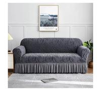 Failjierue Funda de sofá elástica de Terciopelo con Falda, Protector de Muebles, Suave y elástica, para Sala de Estar.(Style 1,190-230cm)