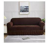 Failjierue Funda de sofá elástica de Terciopelo con Falda, Protector de Muebles, Suave y elástica, para Sala de Estar.(Style 5,145-185cm)