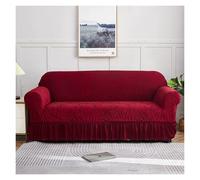 Failjierue Funda de sofá elástica de Terciopelo con Falda, Protector de Muebles, Suave y elástica, para Sala de Estar.(Style 9,235-300cm)
