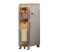 Failjierue Gabinete de almacenamiento de baño para espacios pequeños, organizador de piso independiente con cajón y ruedas, gabinete lateral delgado para inodoro - Carrito rodante que ahorra espacio