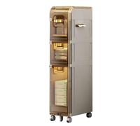 Failjierue Gabinete de almacenamiento de baño para espacios pequeños, organizador de piso independiente con cajón y ruedas, gabinete lateral delgado para inodoro - Carrito rodante que ahorra espacio