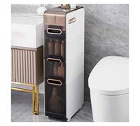 Failjierue Gabinete de almacenamiento delgado para baño con cajones deslizantes, organizador alto independiente para papel higiénico, toallas, armario de gran capacidad para cocina, lavandería (4