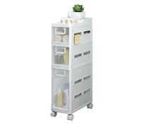 Failjierue Gabinete de almacenamiento delgado para baño, soporte de papel higiénico, organizador de piso de baño, armario lateral de gran capacidad (3 niveles)