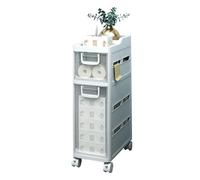 Failjierue Gabinete de almacenamiento delgado para baño, soporte de papel higiénico, organizador de piso de baño, armario lateral de gran capacidad (2 niveles)