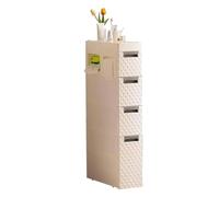 Failjierue Gabinete de Almacenamiento esquinero Alto Blanco, Organizador Delgado de pie para baño, Cocina o Dormitorio, Espacios pequeños(4-Tiers)