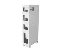 Failjierue Gabinete de almacenamiento estrecho para baño con cajones, organizador vertical delgado para papel higiénico, cosméticos, carrito rodante de gran capacidad con ruedas para baño, dormitorio