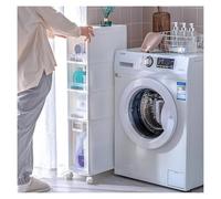 Failjierue Gabinete de Almacenamiento para baño Alto y Estrecho: Organizador de Papel higiénico y Estante Lateral Delgado, Torre de Almacenamiento Vertical para Espacios y Huecos de baños(4-Tiers)