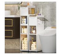 Failjierue Gabinete de Almacenamiento pequeño para baño Carrito de Almacenamiento Delgado Torre contenedora para organizar hogar, gabinete Delgado para Papel higiénico para baños Estrechos(3-Tiers)