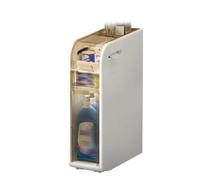 Failjierue Gabinete de baño delgado con ruedas, organizador de almacenamiento estrecho para fregadero con estantes, gabinete de piso rodante para espacios pequeños, organización de papel higiénico