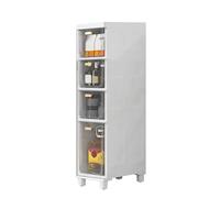 Failjierue Gabinete estrecho de suelo de baño, rodante, delgado, con cajones transparentes y ruedas para espacios pequeños, huecos, almacenamiento versátil para dormitorio, cocina, mesita de noche