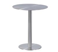 Failjierue Mesa Alta Redonda de Acero Inoxidable, Mesa Auxiliar Alta Moderna para bistró, Pub, cócteles y Comedor de Cocina(50x74cm)