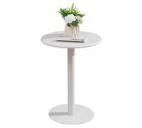 Failjierue Mesa Auxiliar Redonda Blanca pequeña para cóctel, Ideal para Sala de Estar, Comedor, bistró, Pub y Uso en casa u Oficina.(40x62cm)