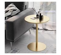 Failjierue Mesa auxiliar redonda dorada, pequeña mesa de metal para cóctel, bistró, aperitivo al aire libre, cafetería, cocina, desayuno, comedor (60 x 72 cm)